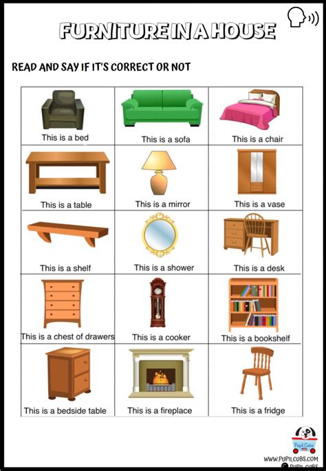 house rooms furniture  objects esl worksheets pupil cubs