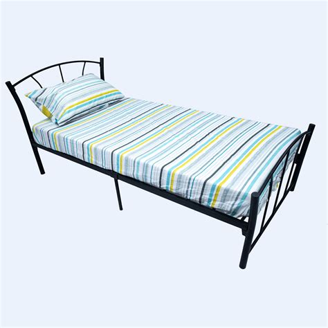 Black Metal Bed Frame 36 X 75 Single Home Style Depot