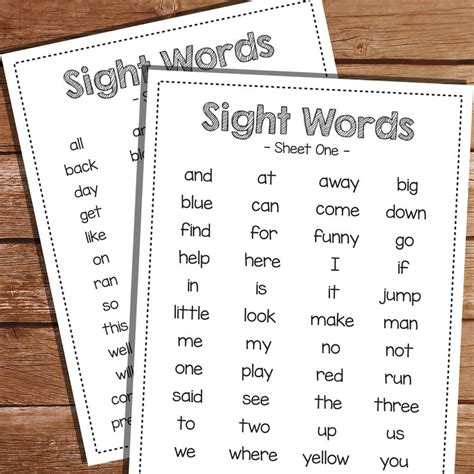 Kids Sight Words Activity Sight Words Flash Cards Etsy