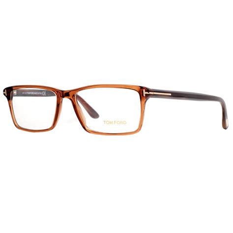 Tom Ford Tf 5408 096 Clear Brown Mens Rectangular Eyeglasses 56mm