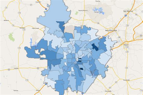 Map Which Zip Codes In Bexar County Are The Most Fertile San
