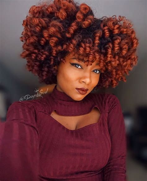 Unique Natural Curly Hair Color Orange Copper Red Burgundy Purple Ombré
