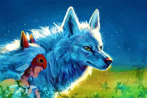 Girl Princess Mononoke Wolves Princess Hime Mm615 Living Room Home Art