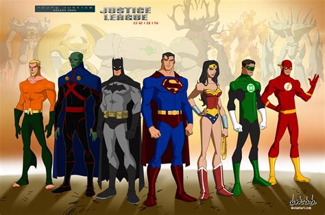 Young Justice Justice League Original Team Members By Dark Bub On