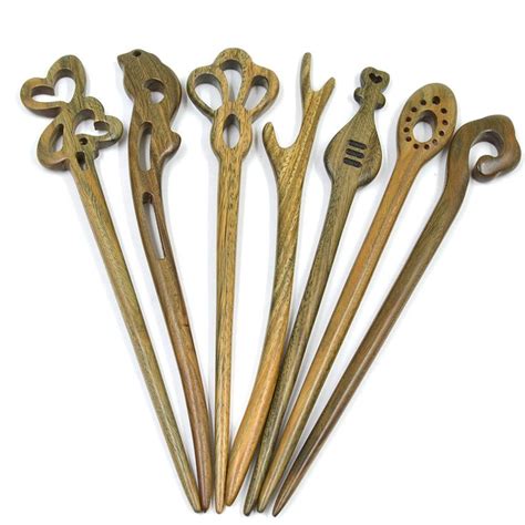 1 Pc Handmade Wooden Hair Pin Stick Chopstick Wood Carved Hair These