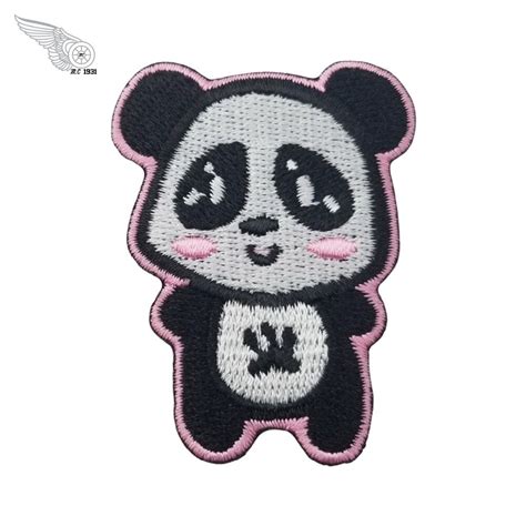 Embroidery Cute Panda Patch Kid Biker Iron On Patches For Shirt