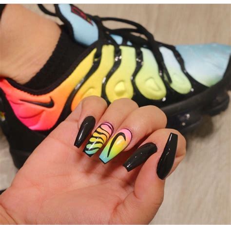 Pin By 🎀kittycreame🎀 On Fresh Out The Salon Sneaker Nails Nike Nails