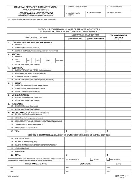 Gsa Form 1217 Fill Out And Sign Online Dochub