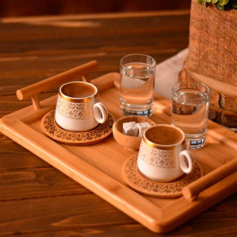 Turkish Coffee Cup Cups Saucers Porcelain Bamboo Ottoman
