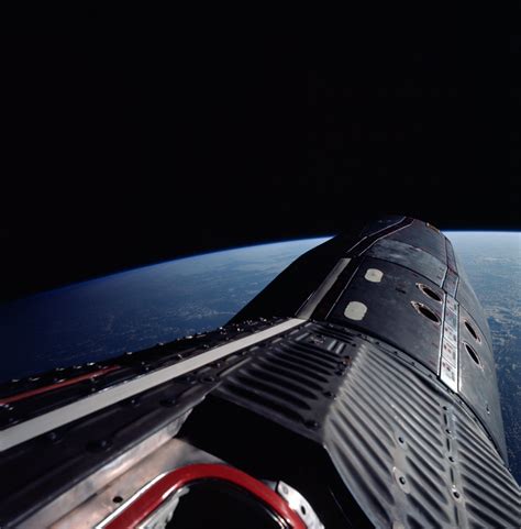The Gemini 12 Space Capsule Orbits High Above Earth November 13 1966