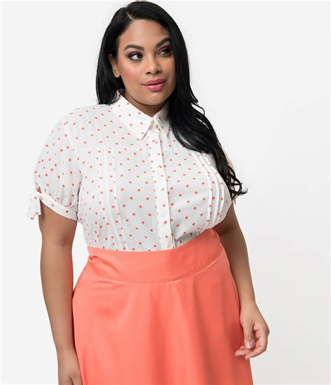 Plus Size Red And White Polka Dot Skirt Agentfasr