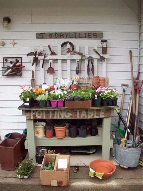 Charming Outdoor Garden Potting Table Design Potting Table Shed