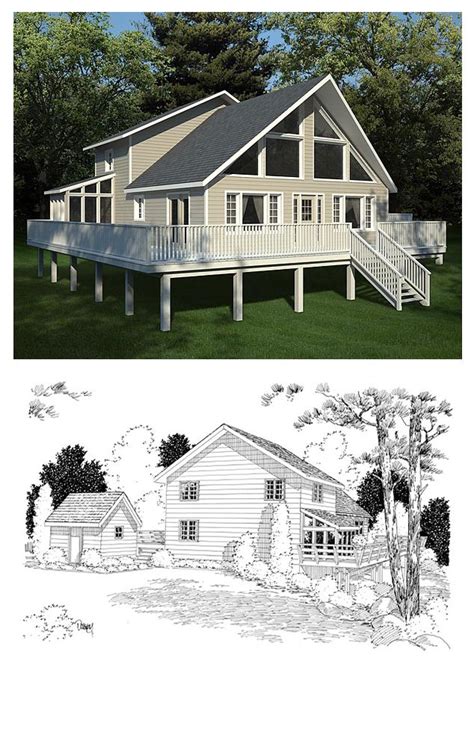 Lake house plans are designed to express the main living area with the view of nature. Hillside House Plan 10515 | Total Living Area: 2044 sq ft ...