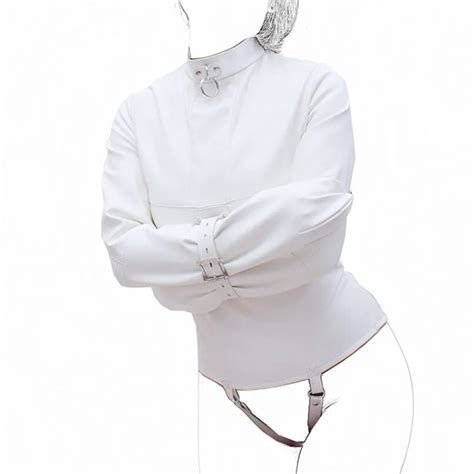 Maryxiong Women Straitjacket Faux Leather Strict Bondage Jacket Fetish