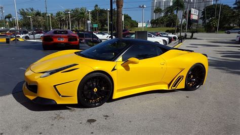 Stunning Yellow Custom Ferrari 458 Italia Start Up And Drive Youtube