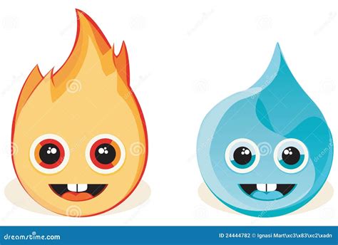 Fuego Y Agua Ilustración Del Vector Ilustración De Gente 24444782