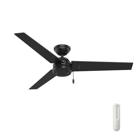 5 inch and 3 inch downrods ensure proper distance from the ceiling and optimize air movement at your preferred blade height. Hunter Cassius 52 in. Indoor/Outdoor Matte Black Ceiling ...