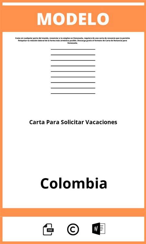 Modelo De Carta Para Solicitar Vacaciones En Colombia Hot Sex Picture