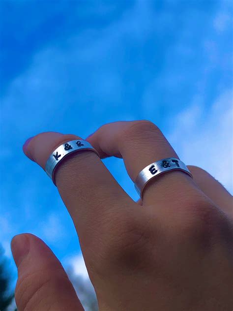 Handmade Personalised Engraved Ring Indie Ring Aesthetic Etsy