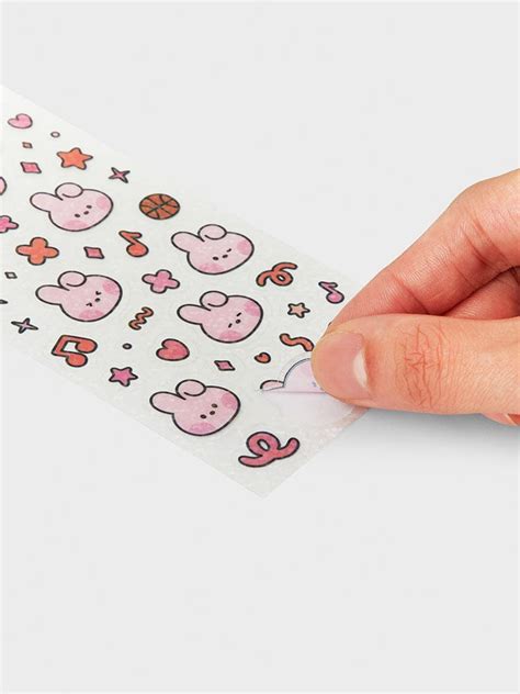 Bt21 Cooky Minini Removable Stickers Glitter Edition Line Friends