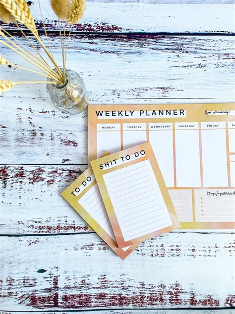 A Weekly Planner Pad To Do List Desk Pad Undated Planner Etsy