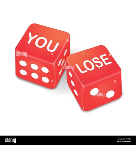 You Lose Words On Two Red Dice Over White Background Stock Vector Image