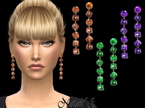 The Sims Resource Natalisresin Beads Drop Earrings