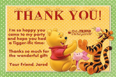 Winnie The Pooh Thank You Card Photo Option By Lifesdigitaldesigns