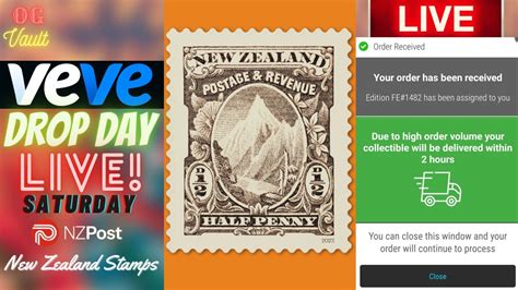 Veve Drop Day Live New Zealand Post Stamp Art Blind Box Digital