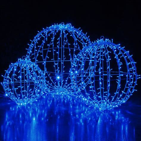 Lighted Party Sphere Blue Led Yard Envy Hanging Christmas Lights