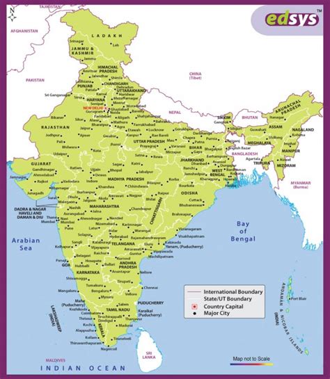 States And Capitals Of India Map Edsys