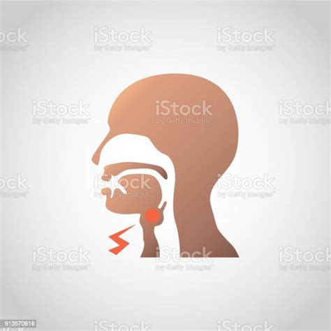 Swollen Lymph Nodes In The Neck Icon Design Vector Illustration Stock