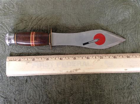 Vintage Henckels Throwing Knife W Leather Sheath