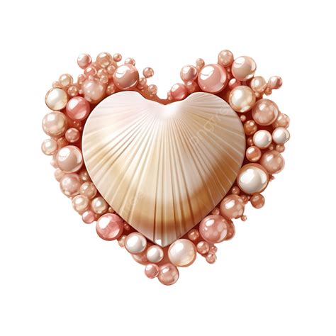 Heart With Shell Image Tape Png Shell Heart Sea Png Transparent