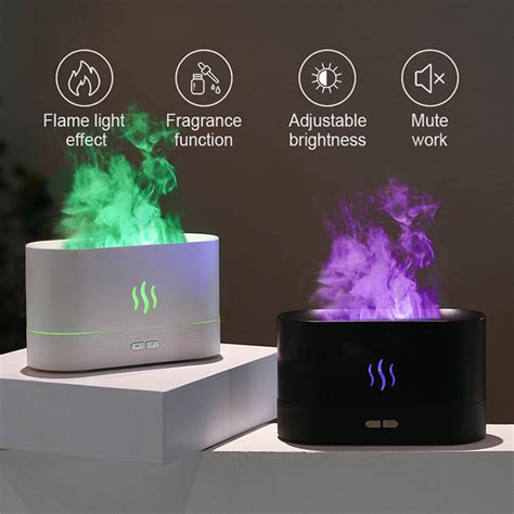 led flame ultrasonic air humidifier aromatherapy essential oil diffuser cool mist maker araxia one