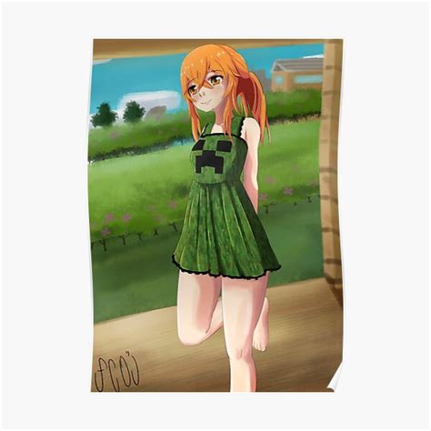 Minecraft Mob Talker Cupa The Creeper Poster By Qcoolcan Redbubble