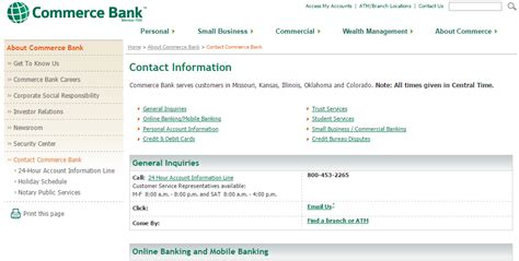 Keep reading to learn how easy it is to manage your bank account to set up account alerts, log in to usbank.com and select my alerts under customer service in the main menu. Contact Commerce Bank Customer Service | MyCheckWeb.Com