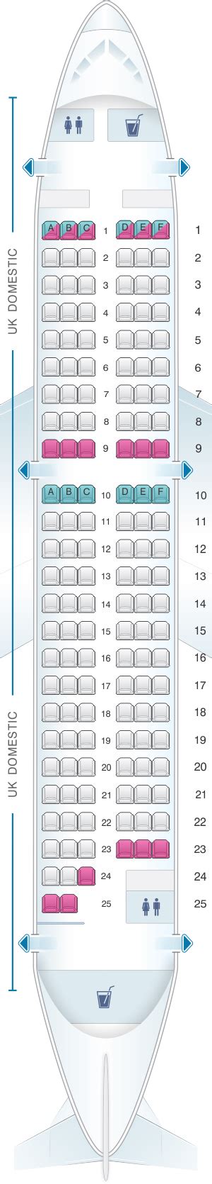 Seat Map British Airways Airbus A319 Domestic Layout Seatmaestro