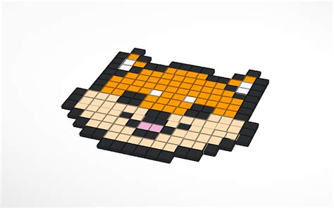 3d Design Shiba Inu Pixel Art Tinkercad