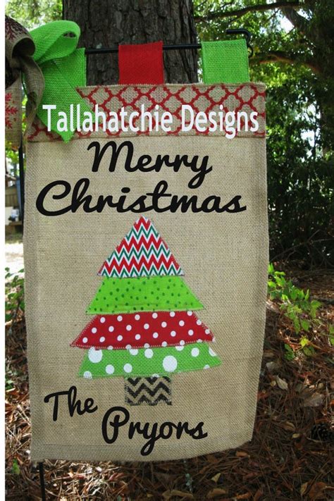 Christmas Garden Flag Burlap Garden Flag By Tallahatchiedesigns