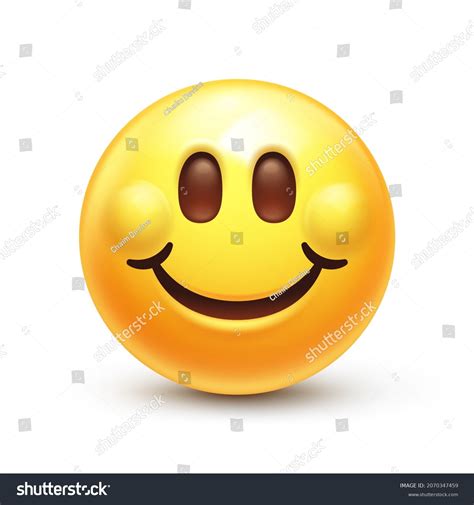 Dimpled Smile Emoji Happy Smiling Emoticon เวกเตอร์สต็อก ปลอดค่า