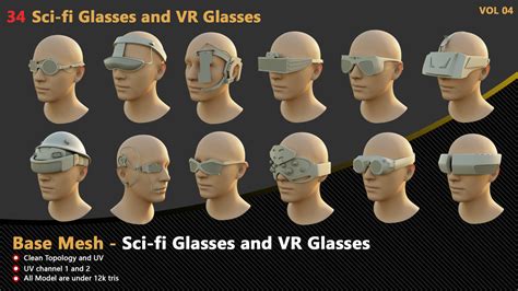 Artstation 34 Sci Fi Glasses And Vr Glasses Base Mesh Vol 04 Game