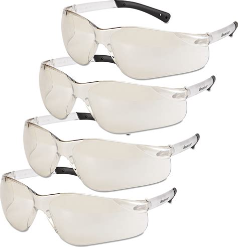 Crews Bearkat Safety Glasses Frost Frame Clear Mirror Lens Bundle Of 4