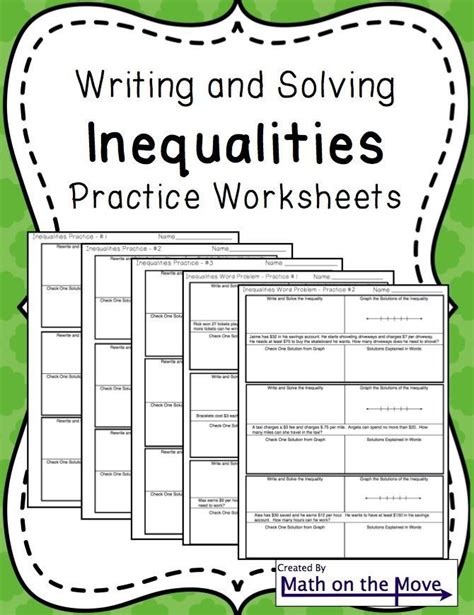 Solve distance, rate, and time problems complete page 32 of wallace's workbook to practice graphing inequalities on a number line. Writing and Graphing Inequalities Worksheet in 2020 | Word ...