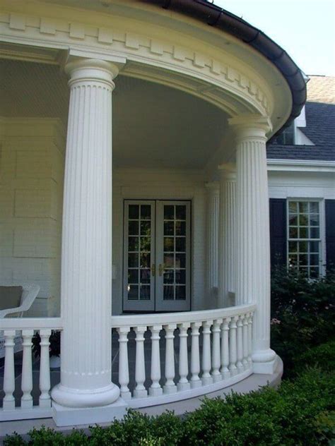 Fiberglass Fluted Columns And Wrap Around Porch Balustrades House