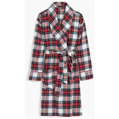 Jcrew Festive Plaid Flannel Robe 55 Liked On Polyvore Featuring