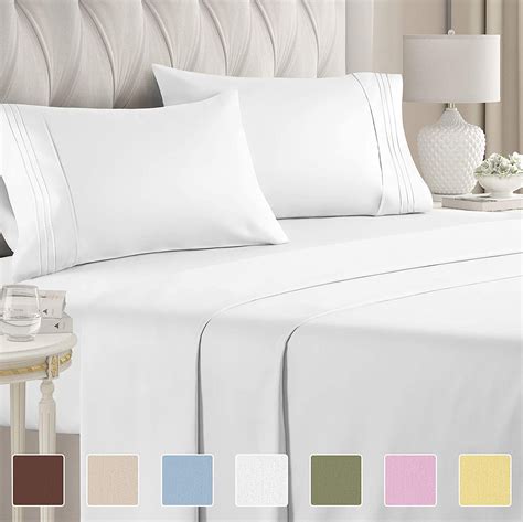 california king size sheet set 4 piece set hotel luxury bed sheets extra soft deep