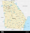Mapa de vectores del estado de Georgia en Estados Unidos Imagen Vector ...