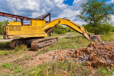 Heavy Power Bulldozer Work On A Building Site Stock Image Image Of