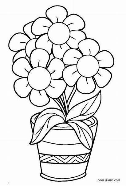 Coloring Flower Pages Pot Cool2bkids Printable